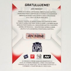Jan Mandát 2024 MK EXPO Pardubice Autograph Gold Rainbow limitace xx/10 + certifikát AW
