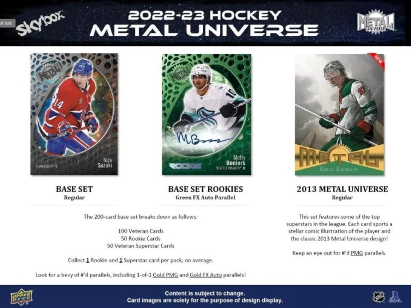 2022/23 UD Skybox Metal Universe Hobby Pack