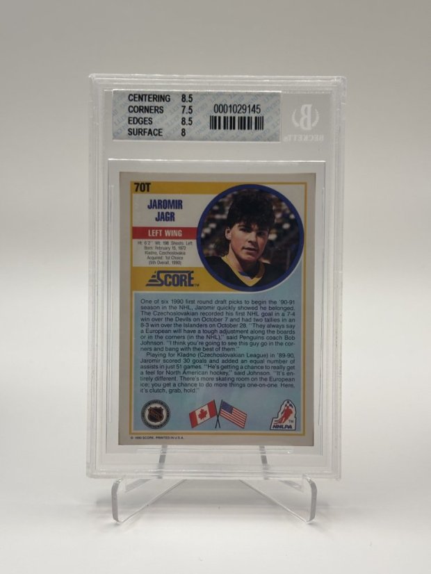 1990/91 Beckett 8 Score Rookie Jaromír Jágr #70T (0001029145)