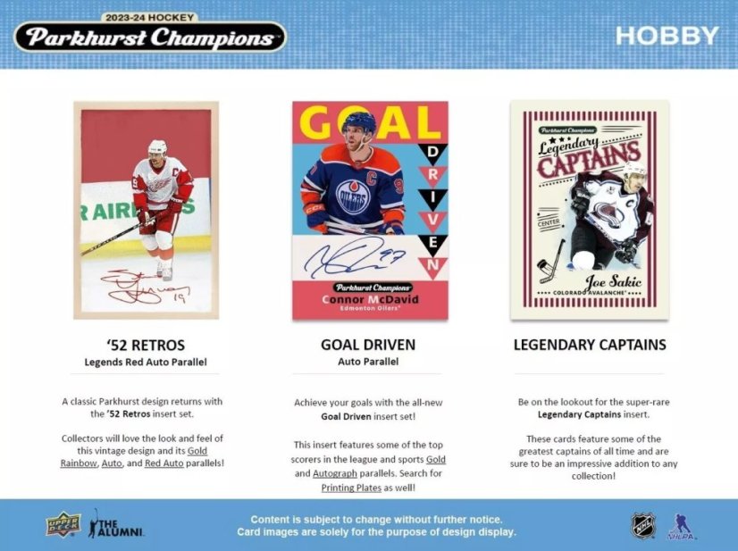 2023/24 UD Parkhurst Champions Hobby balíček