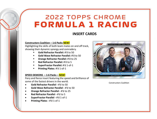 2022 Topps Chrome FORMULA 1 Hobby Pack