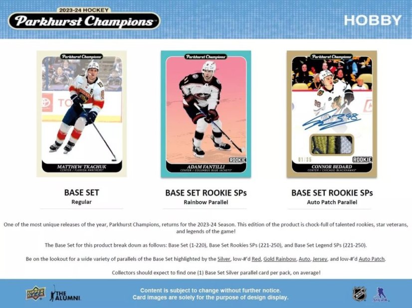 2023/24 UD Parkhurst Champions Hobby balíček