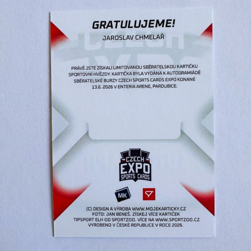Jaroslav Chmelař 2026 MK Cards EXPO Pardubice - Podpisová kartička