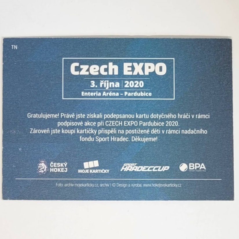 Tomáš Nosek 2020 MK EXPO Pardubice Autograph